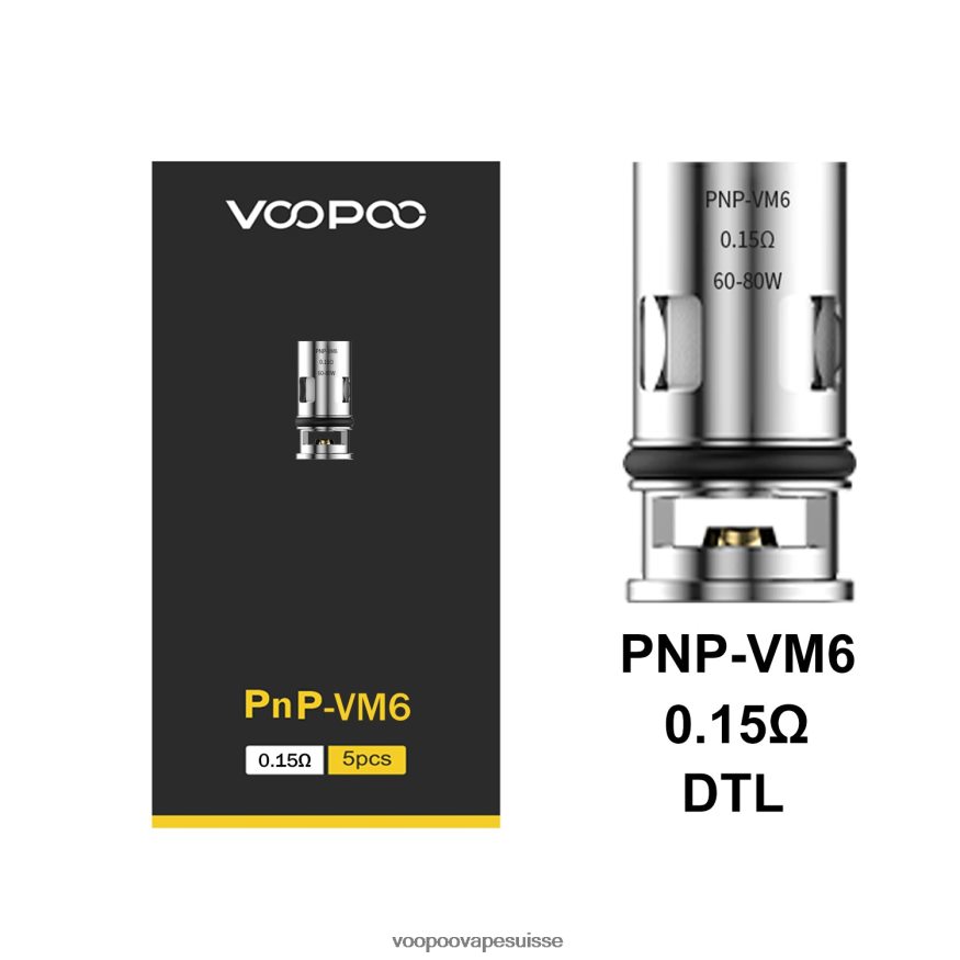 VOOPOO Prix Suisse - VOOPOO PNP bobines (5 pièces) pnp-vm6 2R828J600